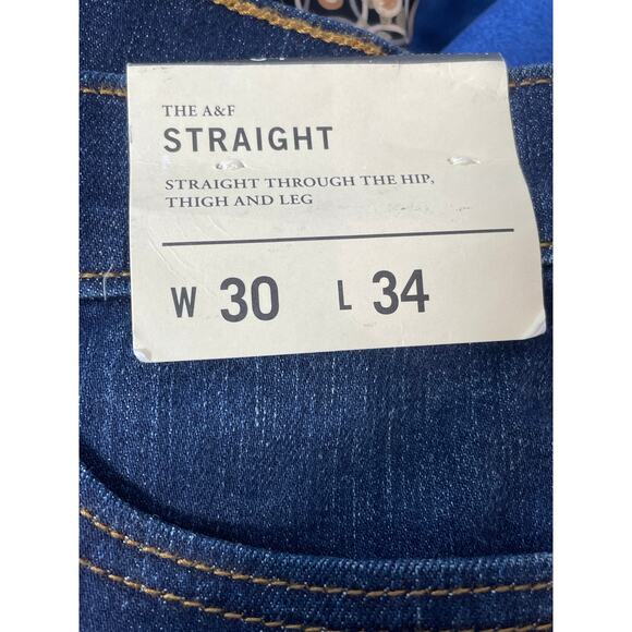 Abercrombie & Fitch Men's Straight Jeans - Dark Blue - Picture 5 of 7